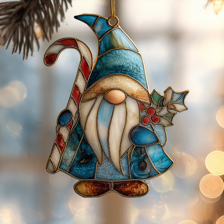 Candy Cane Gnome Mica Ornament NCU0DH308
