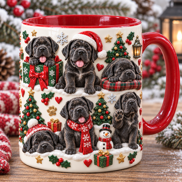 Cane Corso Christmas 3D Effect Printed Accent Mug NCU0NT125