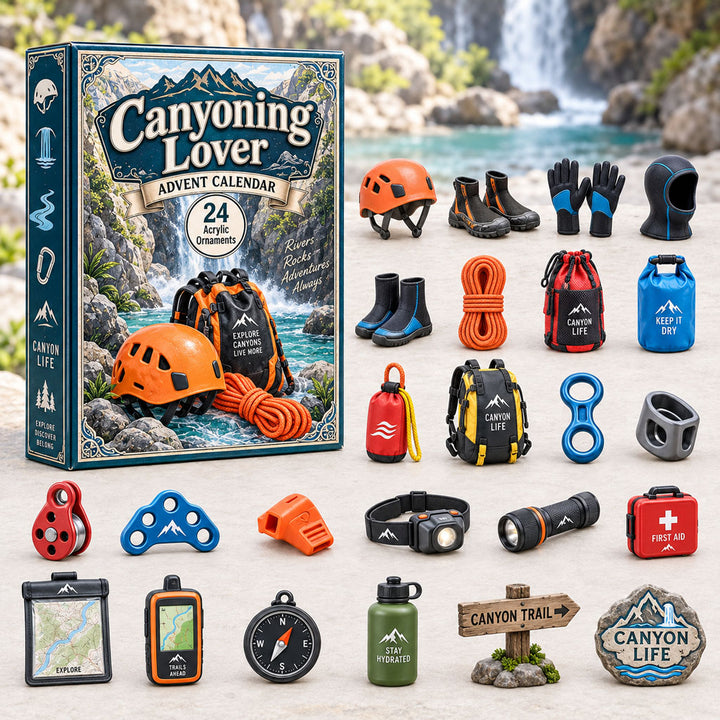 CHRISTMAS KICKOFF 40% OFF - Canyoning Lover Advent Calendar 2026 - 24-Day Festive Countdown, Acrylic Charms Blind Box - Gift For Outdoor Hobby Lovers AC0HA252