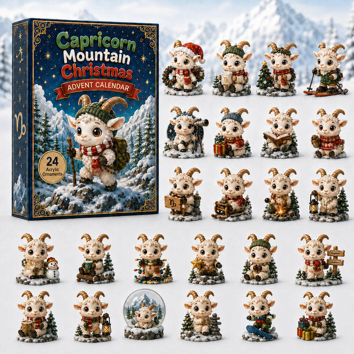 CHRISTMAS KICKOFF 40% OFF - Capricorn Mountain Christmas Advent Calendar 2026 - 24-Day Festive Countdown, Acrylic Charms Blind Box - Gift For Astrology Lovers AC0HA197
