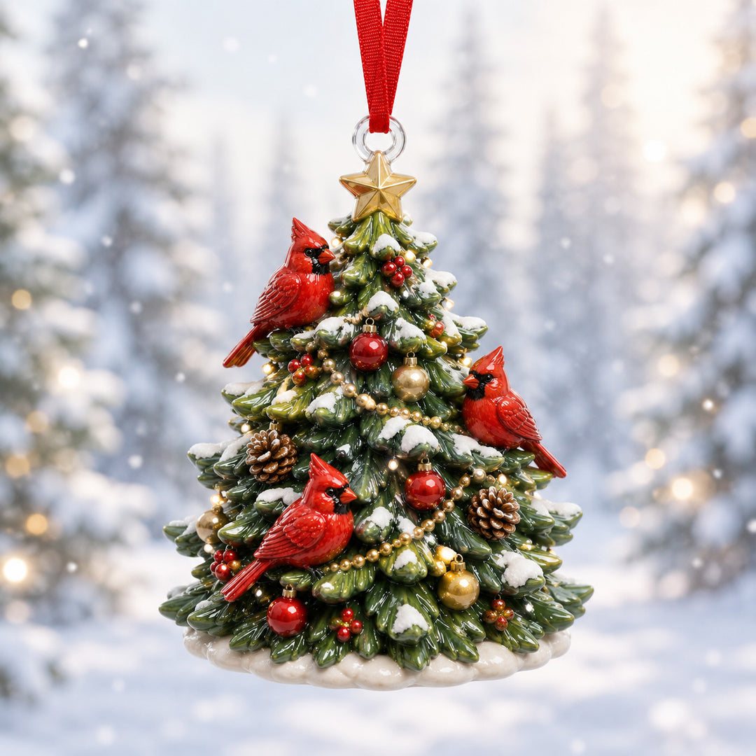 Cardinal Christmas Tree Mica Ornament NCU0HT033