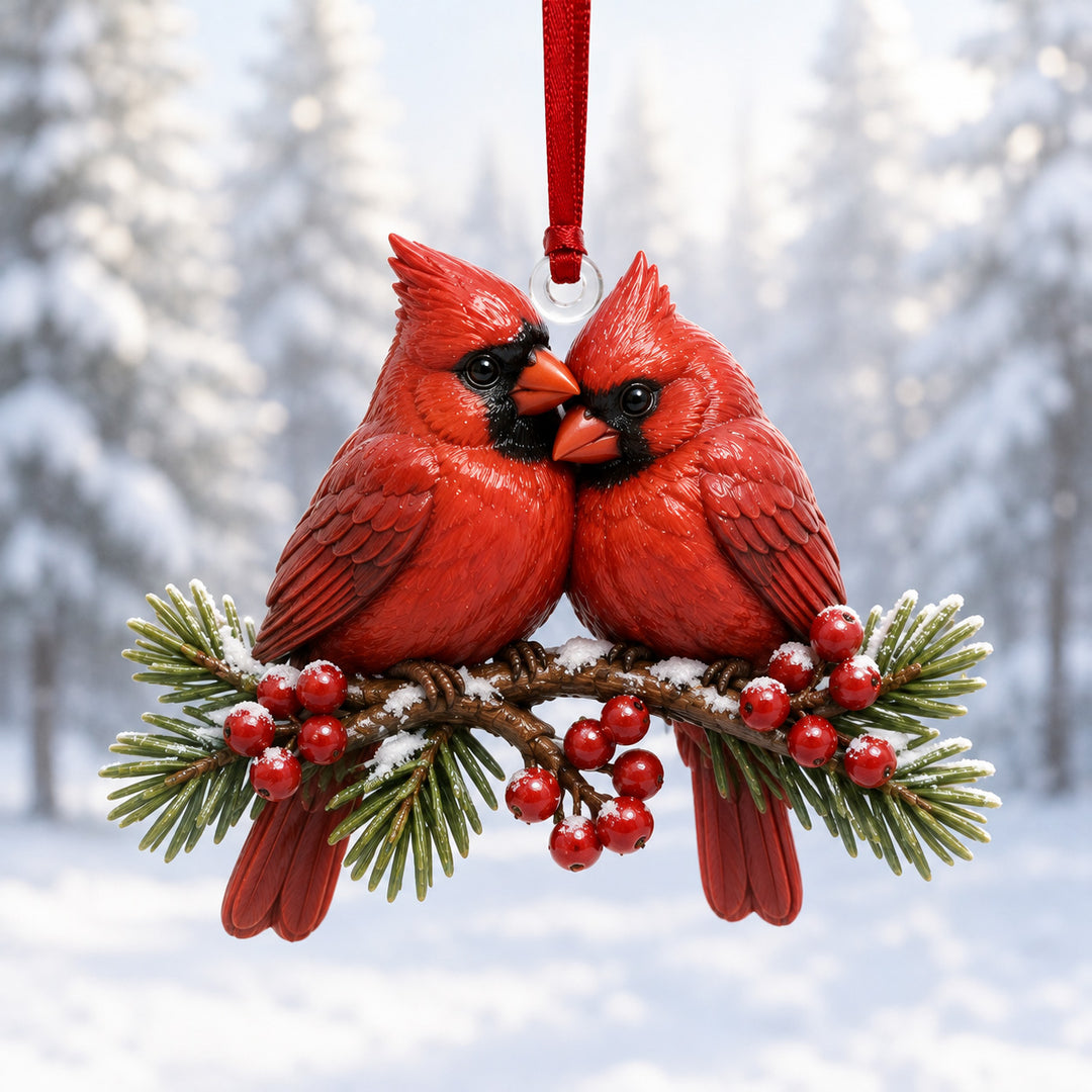 Cardinal Love Mica Ornament NCU0HT030
