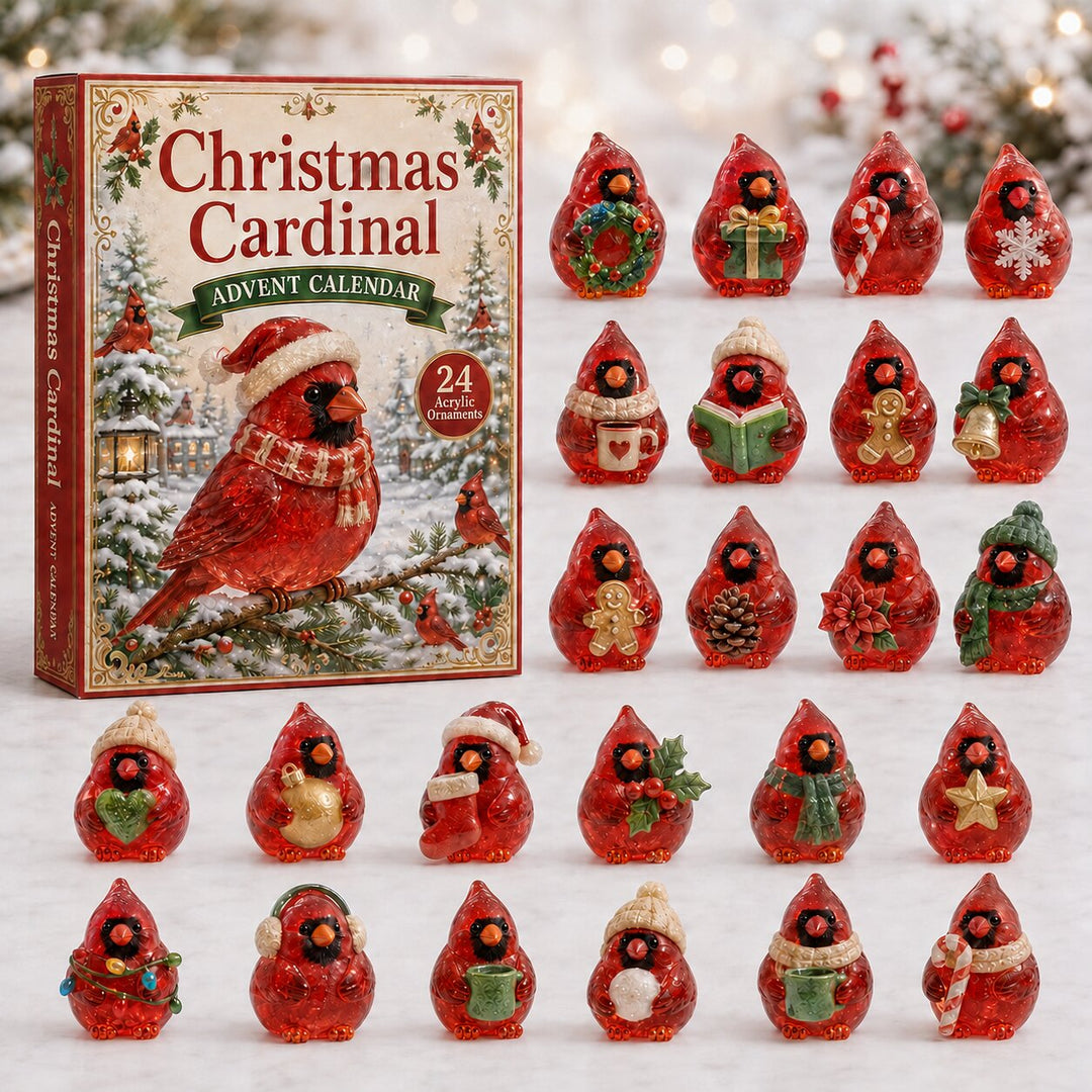 CHRISTMAS KICKOFF 40% OFF - Cardinal Advent Calendar 2026 - 24-Day Festive Countdown, Acrylic Charms Blind Box - Gift For Holiday Lovers AC0NT001