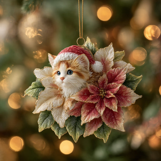 Cat Blooming Bright Mica Ornament NCU0DH263