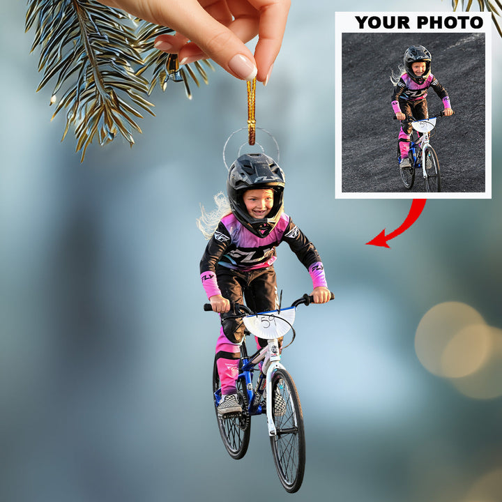 Catch My Speed - Personalized Photo Mica Ornament - Christmas Gift For Family Members