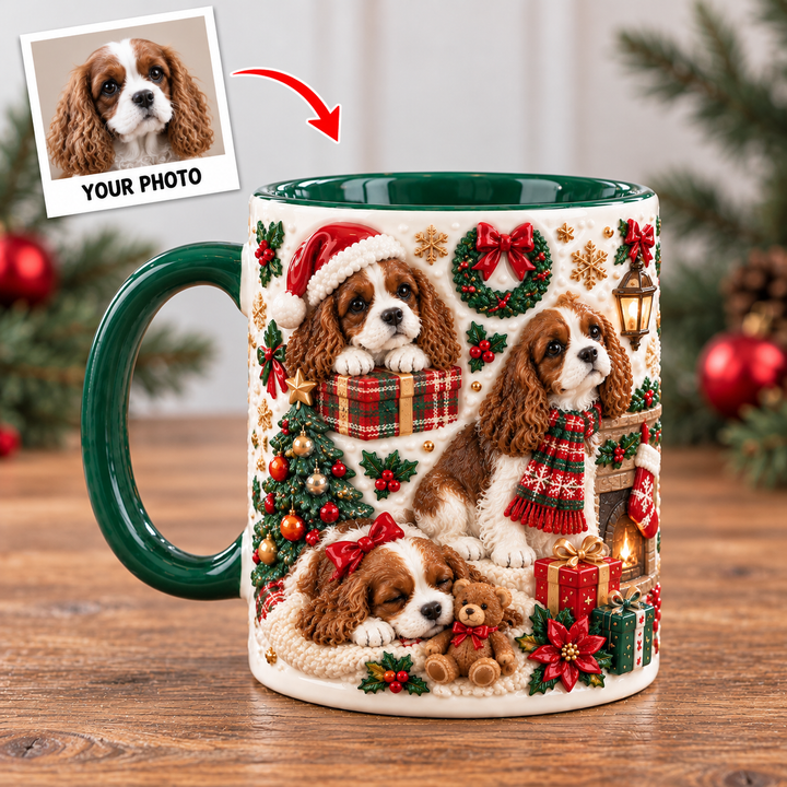 Cavalier Christmas Personalized 3D Effect Printed Accent Mug UPL0TH011