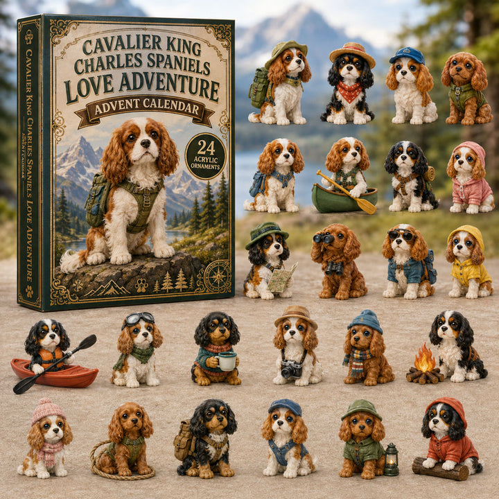 CHRISTMAS KICKOFF 40% OFF - Cavalier Love Adventure Advent Calendar 2026 - 24-Day Festive Countdown, Acrylic Charms Blind Box - Gift For Dog Lovers AC0TM246