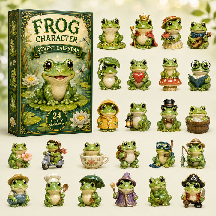 CHRISTMAS KICKOFF 40% OFF - Character Frog Advent Calendar 2026 - 24-Day Festive Countdown, Acrylic Charms Blind Box - Gift For Frog Lovers