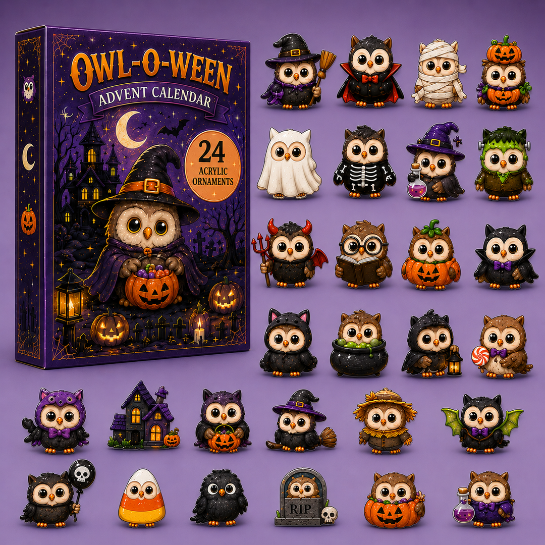 CHRISTMAS KICKOFF 40% OFF - Owl O Ween Advent Calendar 2026 - 24-Day Festive Countdown, Acrylic Charms Blind Box - Gift For Animal Lovers