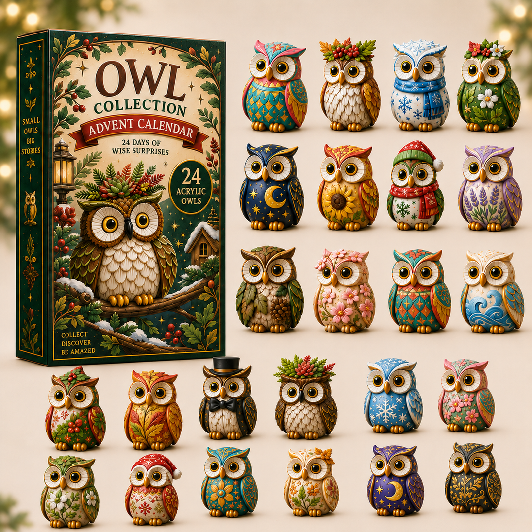 CHRISTMAS KICKOFF 40% OFF - Owl Wonders Advent Calendar 2026 - 24-Day Festive Countdown, Acrylic Charms Blind Box - Gift For Animal Lovers