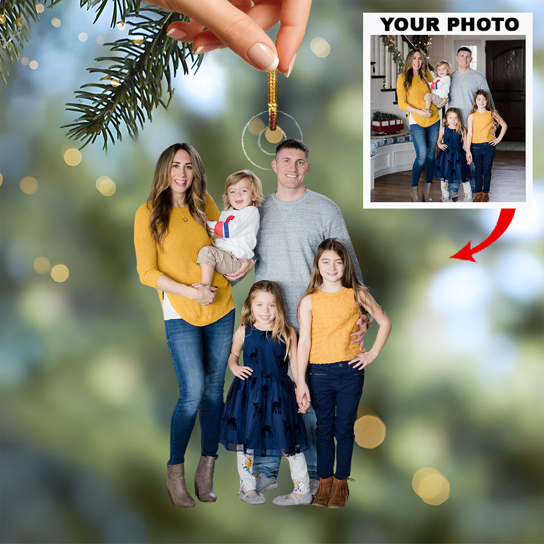 Cherished Togetherness - Personalized Photo Mica Ornament - Christmas Gift For Family Members