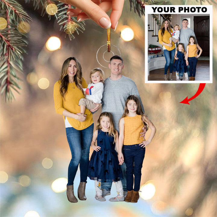 Cherished Togetherness - Personalized Photo Mica Ornament - Christmas Gift For Family Members
