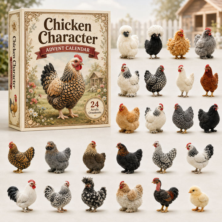CHRISTMAS KICKOFF 40% OFF - Chicken Character Advent Calendar 2026 - 24-Day Festive Countdown, Acrylic Charms Blind Box - Gift For Farmhouse Lovers