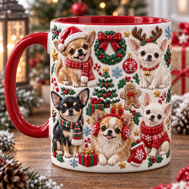 Merry Paws Christmas Accent Mug - Christmas Gift For Dog Lovers