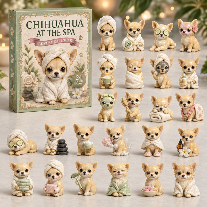 CHRISMAST KICKOFF 40% OFF - Chihuahua Spa Day Advent Calendar 2026 - 24-Day Festive Countdown, Acrylic Charms Blind Box - Gift For Dog Lovers AC0TM107