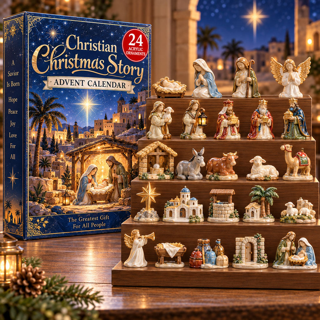 CHRISTMAS KICKOFF 40% OFF - Christian Christmas Story Advent Calendar 2026 - 24-Day Festive Countdown, Acrylic Charms Blind Box - Gift For Christians AC0TH539