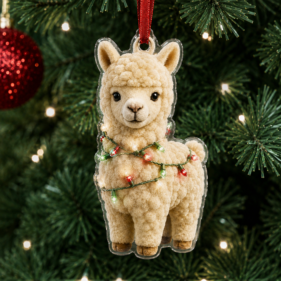 Christmas Alpaca Mica Ornament NCU0TM029