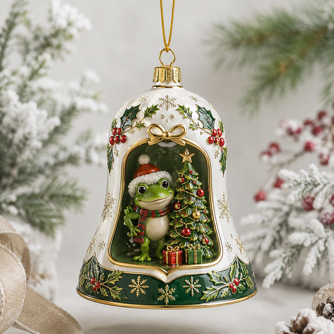 Christmas Bell With Frog Mica Ornament NCU0TH019