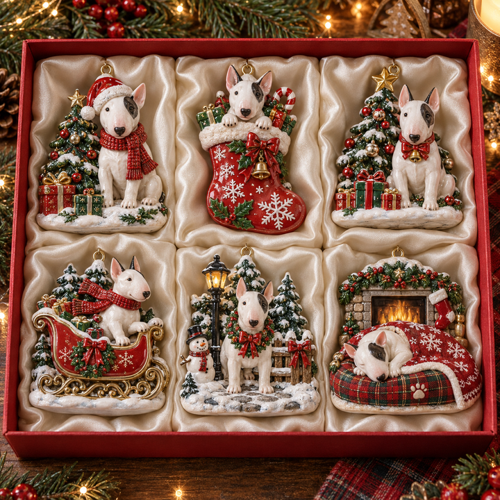 Christmas Bull Terrier Acrylic Ornament Gift Set NCU0NT136