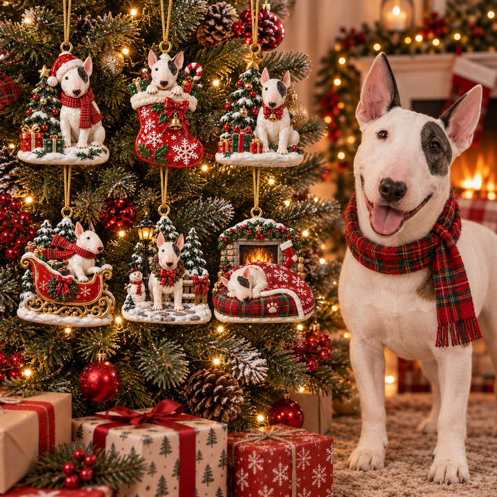 Christmas Bull Terrier Acrylic Ornament Gift Set NCU0NT136