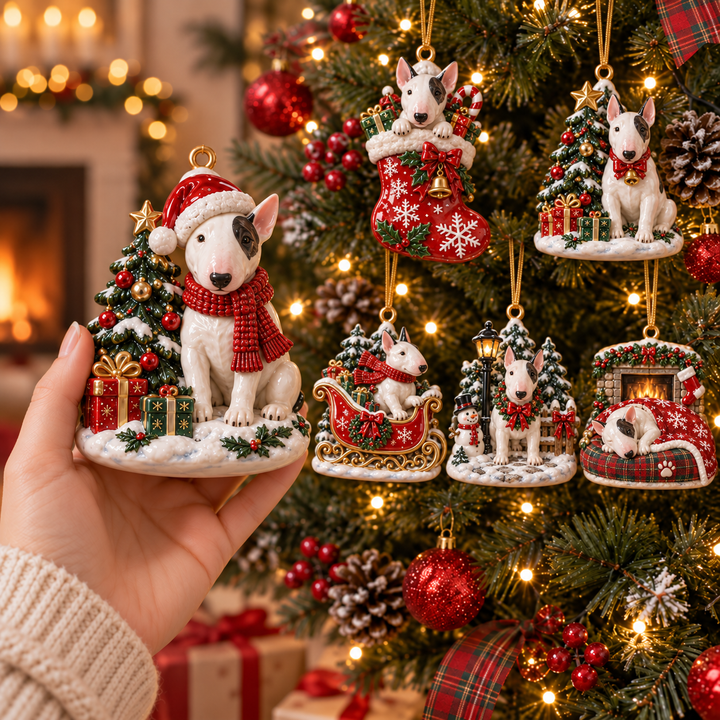 Christmas Bull Terrier Acrylic Ornament Gift Set NCU0NT136