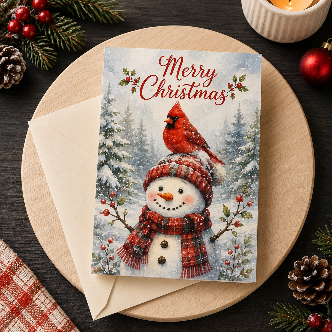 Christmas Cardinal Wonderland Christmas Card - Holiday Greeting Card GC0HT003