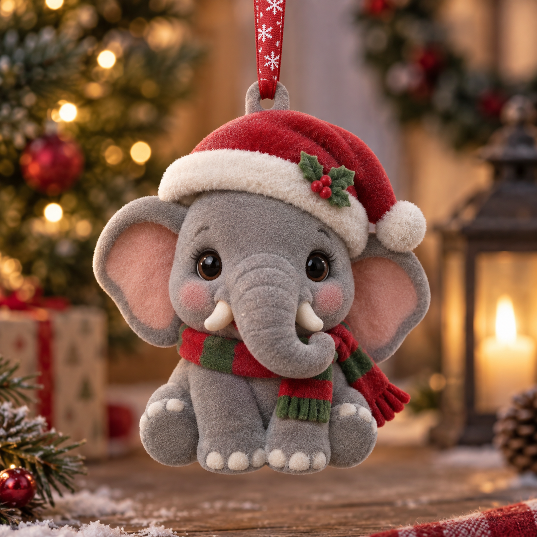 Christmas Elephant Mica Ornament NCU0TM113