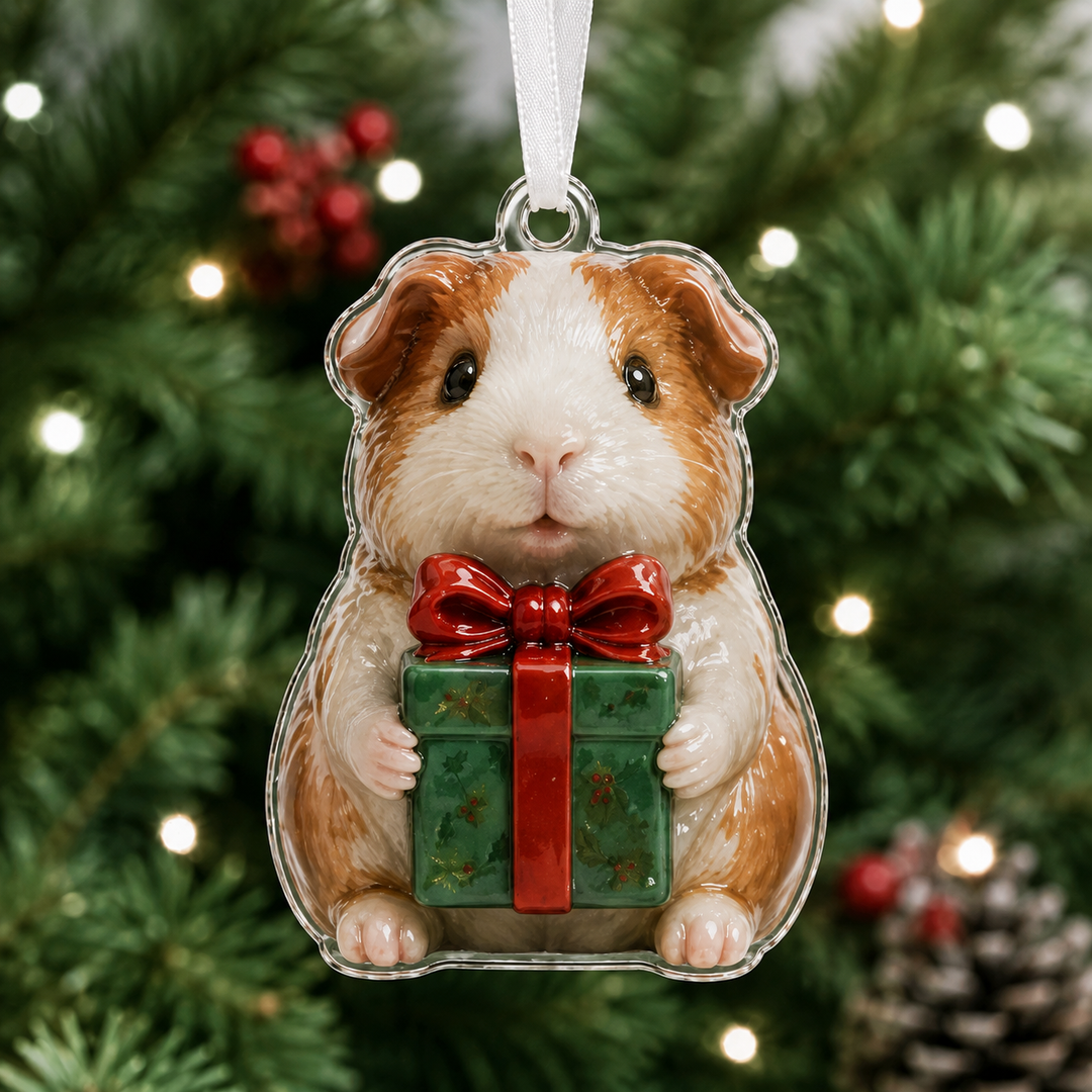 Christmas Gift Guinea Pig Mica Ornament NCU0HA039