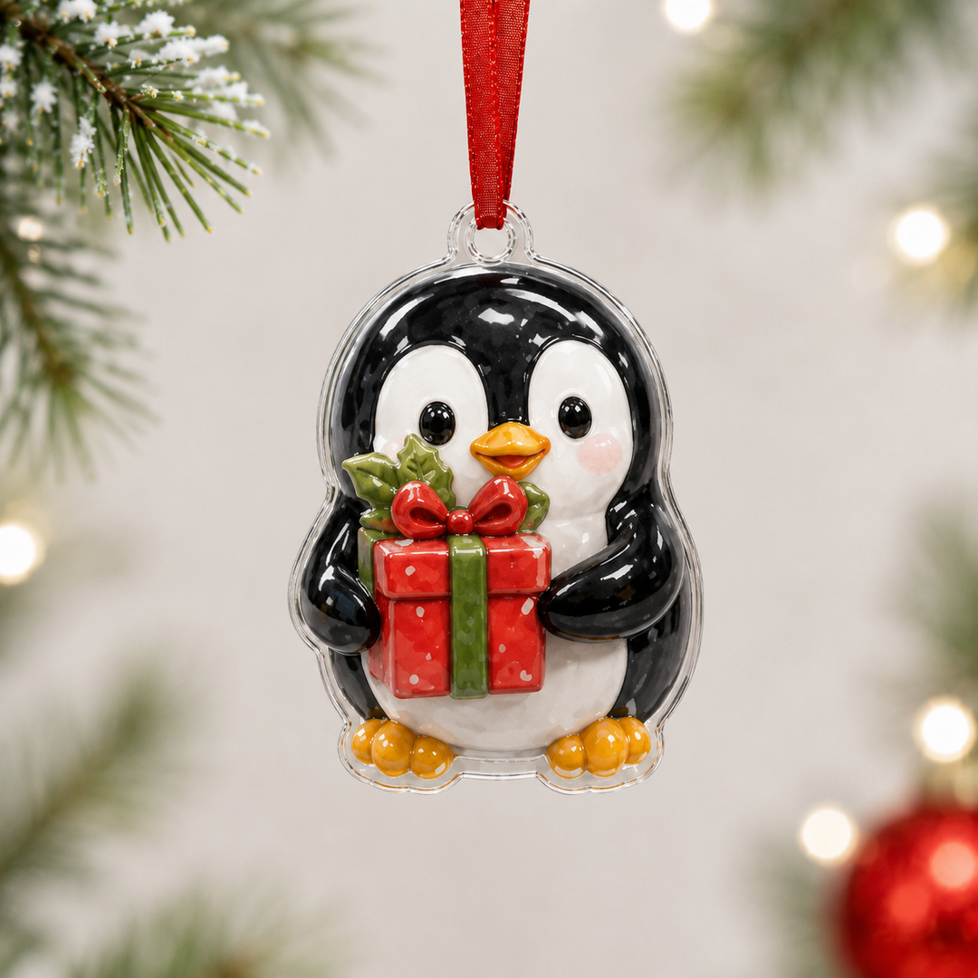 Christmas Gift Penguin Mica Ornament NCU0HA045
