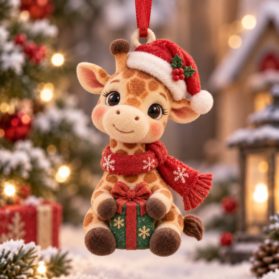 Christmas Giraffe Mica Ornament NCU0TM115