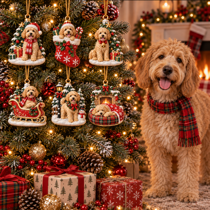 Christmas Goldendoodle Acrylic Ornament Gift Set NCU0NT138