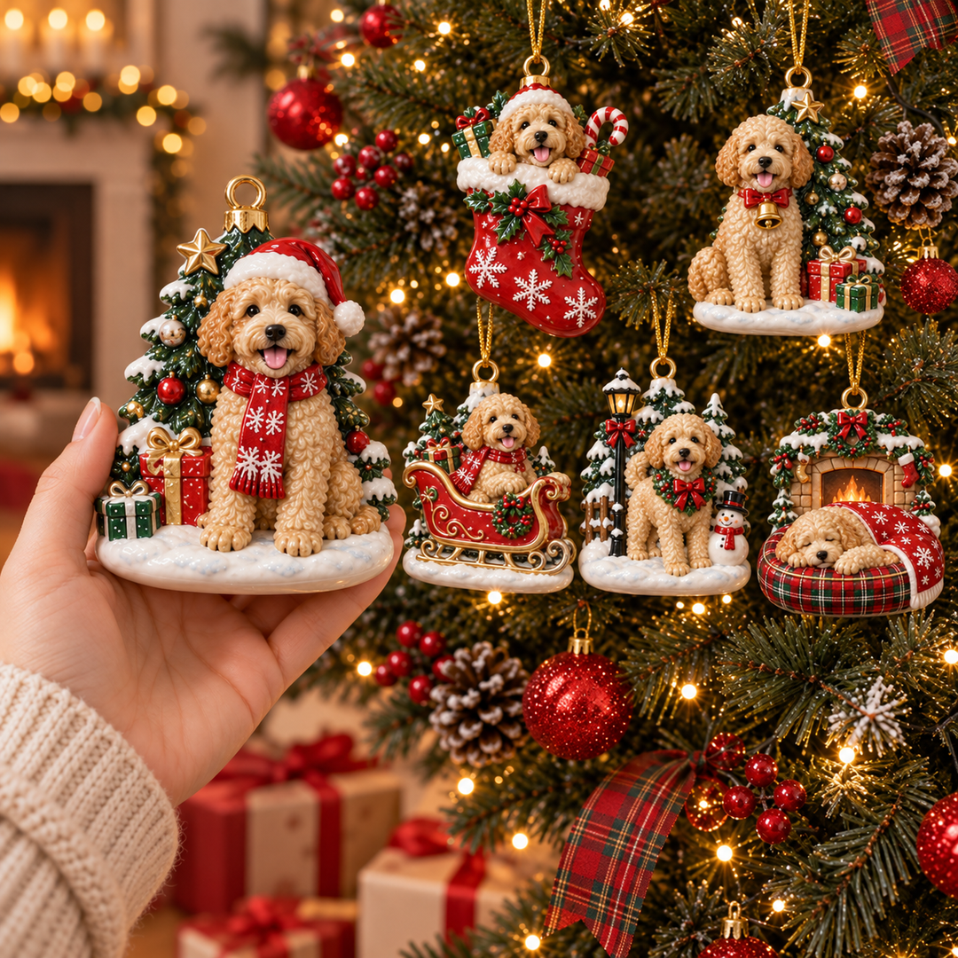 Christmas Goldendoodle Acrylic Ornament Gift Set NCU0NT138