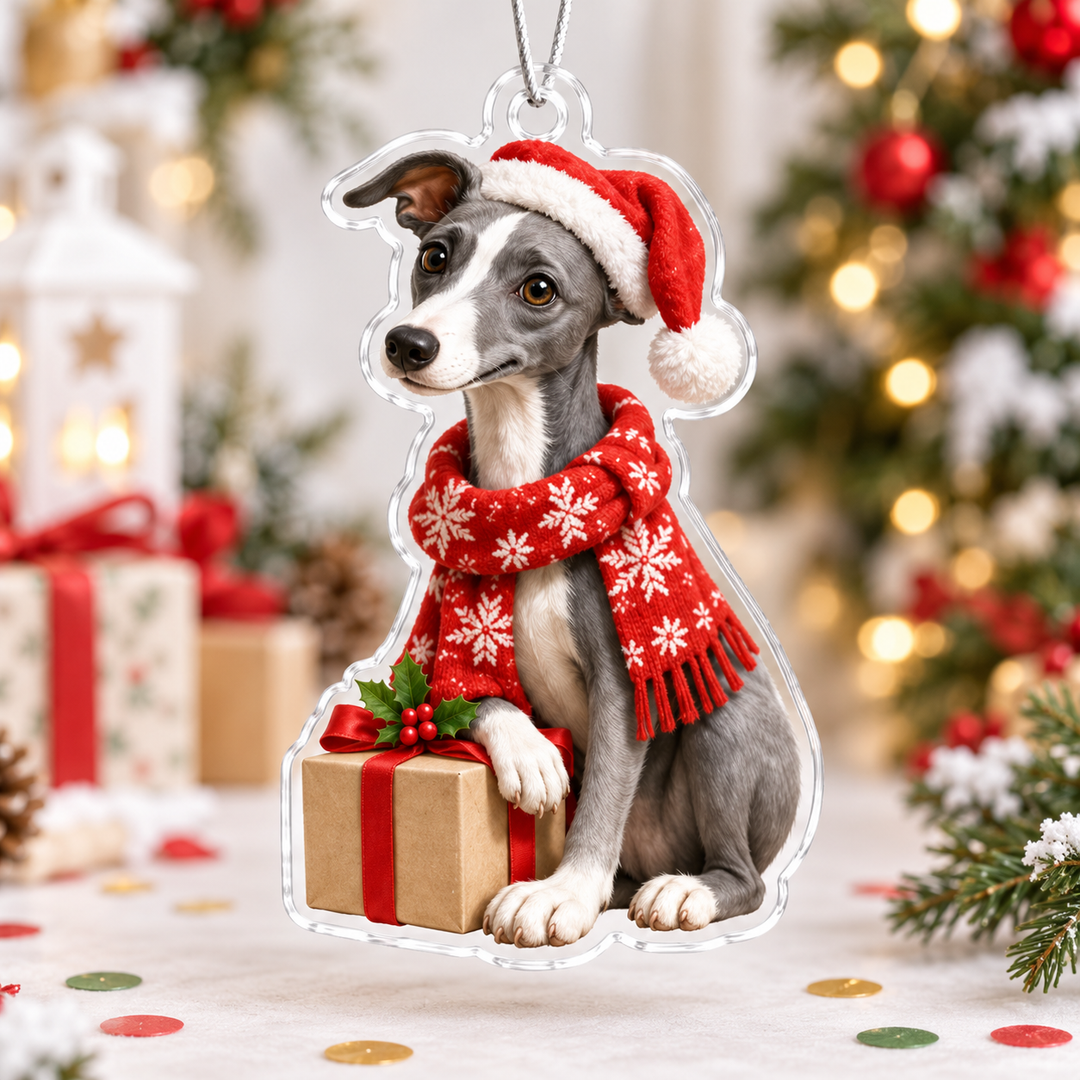 Christmas Greyhound Mica Ornament NCU0NT108