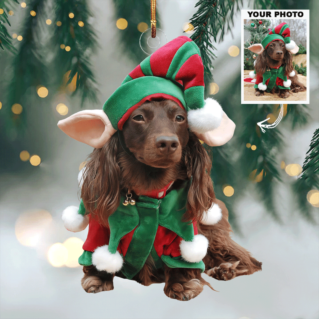 Christmas Joy - Personalized Photo Mica Ornament - Gift For Dog Lovers, Pet Lovers, Dog Mom, Dog Dad