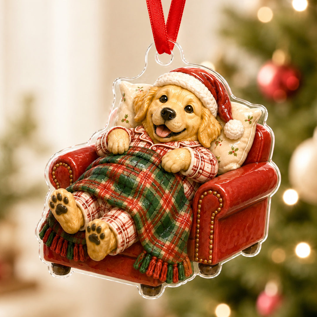 Christmas Night Golden Retriever Mica Ornament NCU0HT018