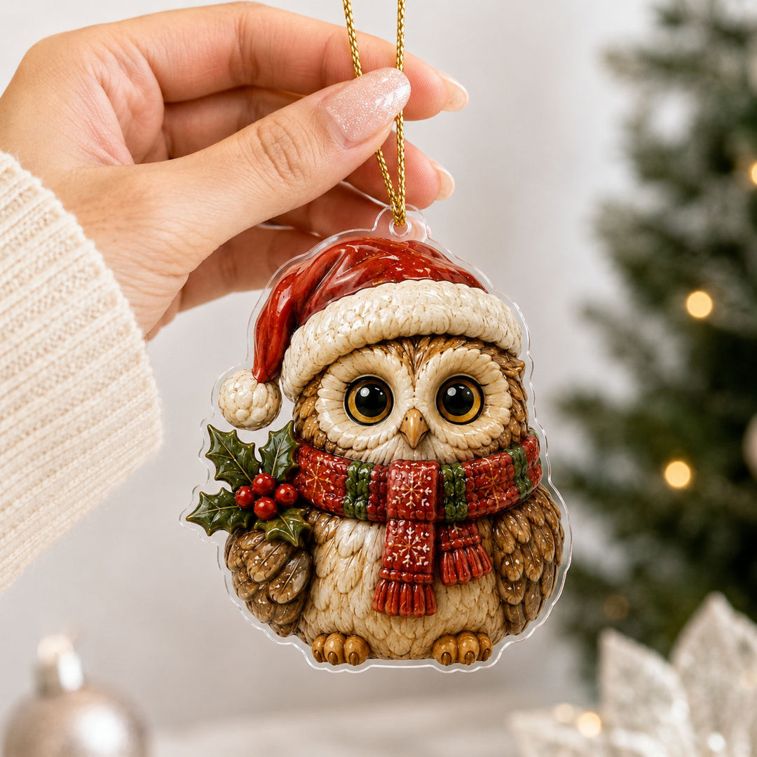 Christmas Owl Mica Ornament NCU0TH02