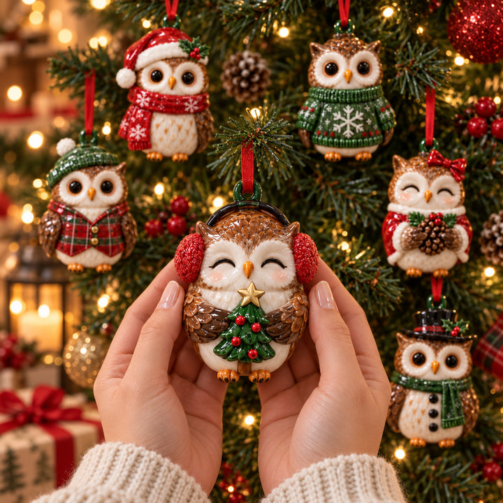 Christmas Owl Ornament Gift Set NCU0HT134