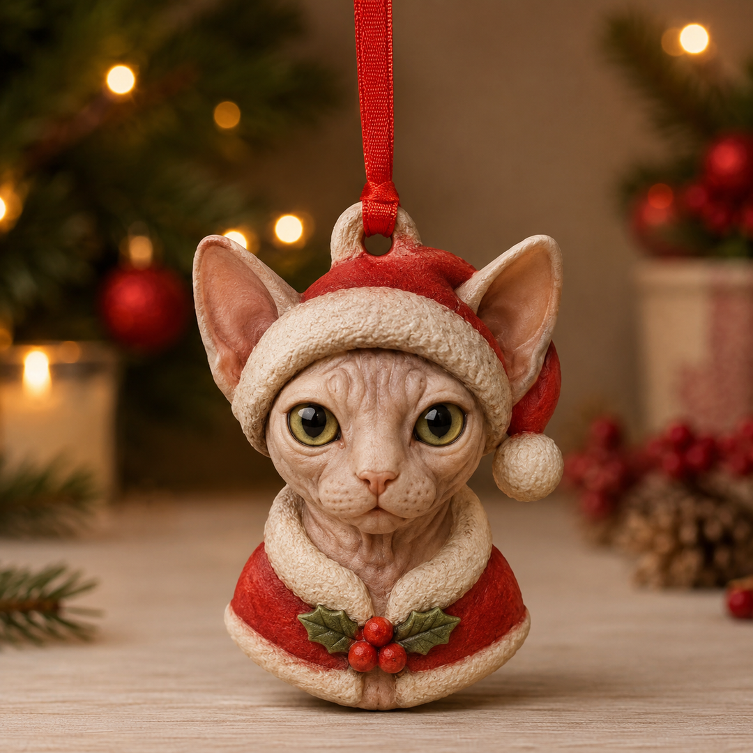 Christmas Sphynx Mica Ornament NCU0TM066