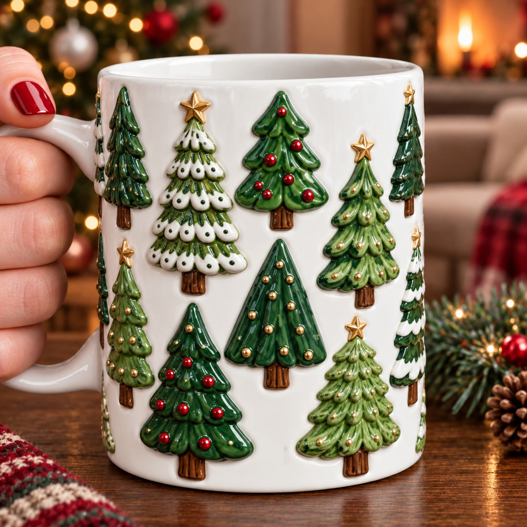 Christmas Tree 3D Effect Printed Accent Mug NCU0HT239