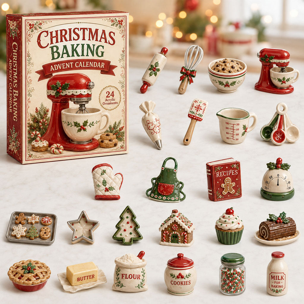 CHRISTMAS KICKOFF 40% OFF - Christmas Baking Advent Calendar 2026 - 24-Day Festive Countdown, Acrylic Charms Blind Box - Gift For Baking Lovers AC0TM074