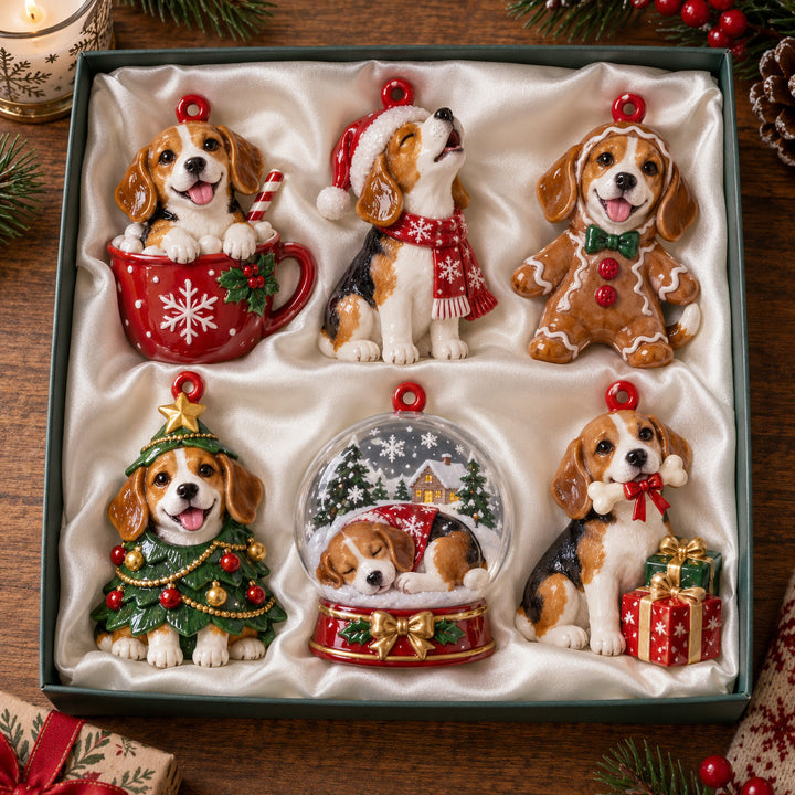 Christmas Beagle Acrylic Ornament Gift Set NCU0HT284