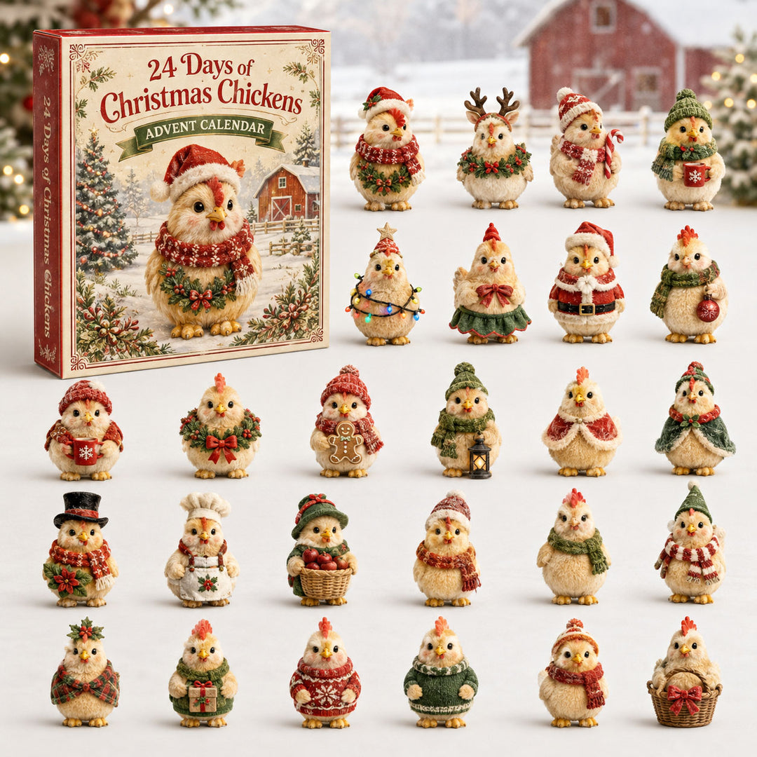 CHRISTMAS KICKOFF 40% OFF - Christmas Chicken Advent Calendar 2026 - 24-Day Festive Countdown, Acrylic Charms Blind Box - Gift For Farmhouse Lovers
