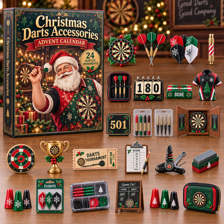 CHRISTMAS KICKOFF 40% OFF - Christmas Darts Accessories Advent Calendar 2026 - 24-Day Festive Countdown, Acrylic Charms Blind Box - Gift For Darts Lovers AC0NT271