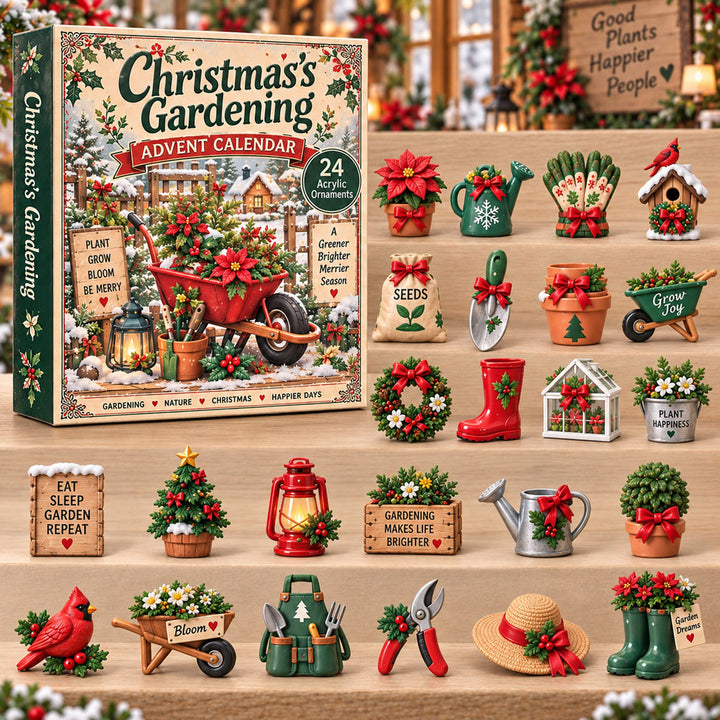 CHRISTMAS KICKOFF 40% OFF - Christmas Gardening Advent Calendar 2026 - 24-Day Festive Countdown, Acrylic Charms Blind Box - Gift For Outdoor Hobby Lovers AC0TH322