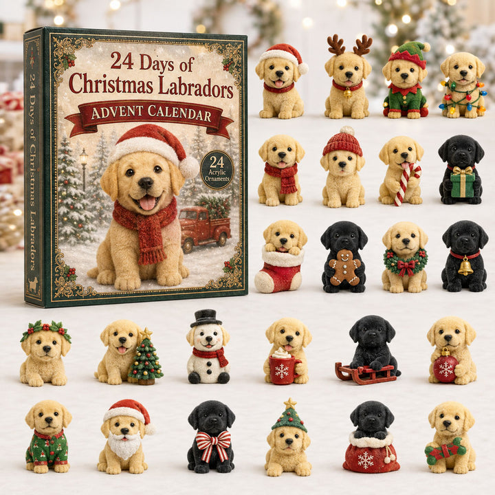 CHRISTMAS KICKOFF 40% OFF - Christmas Labrador Advent Calendar 2026 - 24-Day Festive Countdown, Acrylic Charms Blind Box - Gift For Labrador Lovers AC0TH029