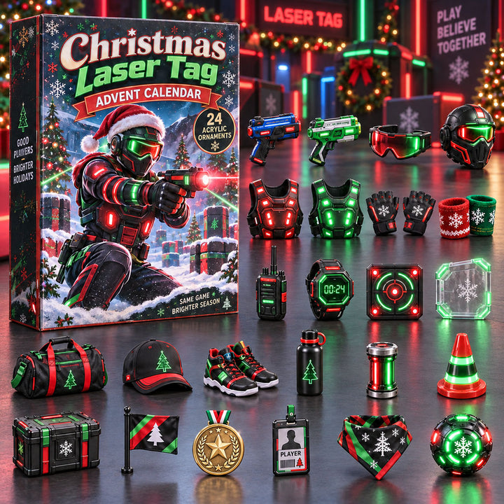CHRISTMAS KICKOFF 40% OFF - Christmas Laser Tag Advent Calendar 2026 - 24-Day Festive Countdown, Acrylic Charms Blind Box - Gift For Laser Tag Lovers AC0NT351