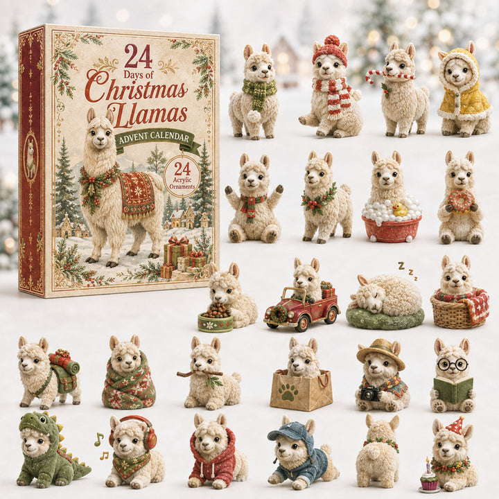CHRISTMAS KICKOFF 40% OFF - Christmas Llama Advent Calendar 2026 - 24-Day Festive Countdown, Acrylic Charms Blind Box - Gift For Llama Lovers AC0TH036