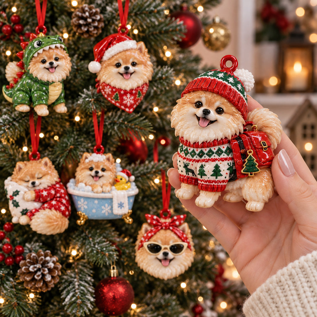 Christmas Pompom Acrylic Ornament Gift Set NCU0HT282