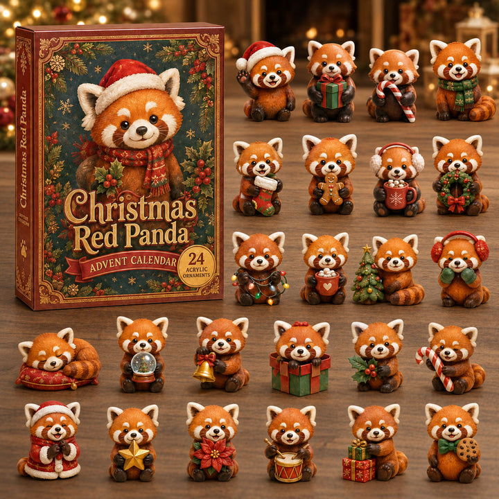 CHRISTMAS KICKOFF 40% OFF - Christmas Red Panda Advent Calendar 2026 - 24-Day Festive Countdown, Acrylic Charms Blind Box - Gift For Red Panda Lovers AC0NT181