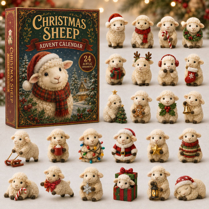 CHRISMAST KICKOFF 40% OFF - Christmas Sheep Holiday Advent Calendar 2026 - 24-Day Festive Countdown, Acrylic Charms Blind Box - Gift For Sheep Lovers AC0TM157
